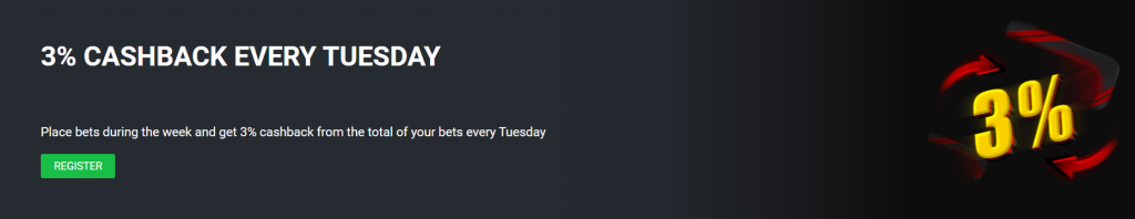 3% Cashback Every Tuesday at 888starz Casino